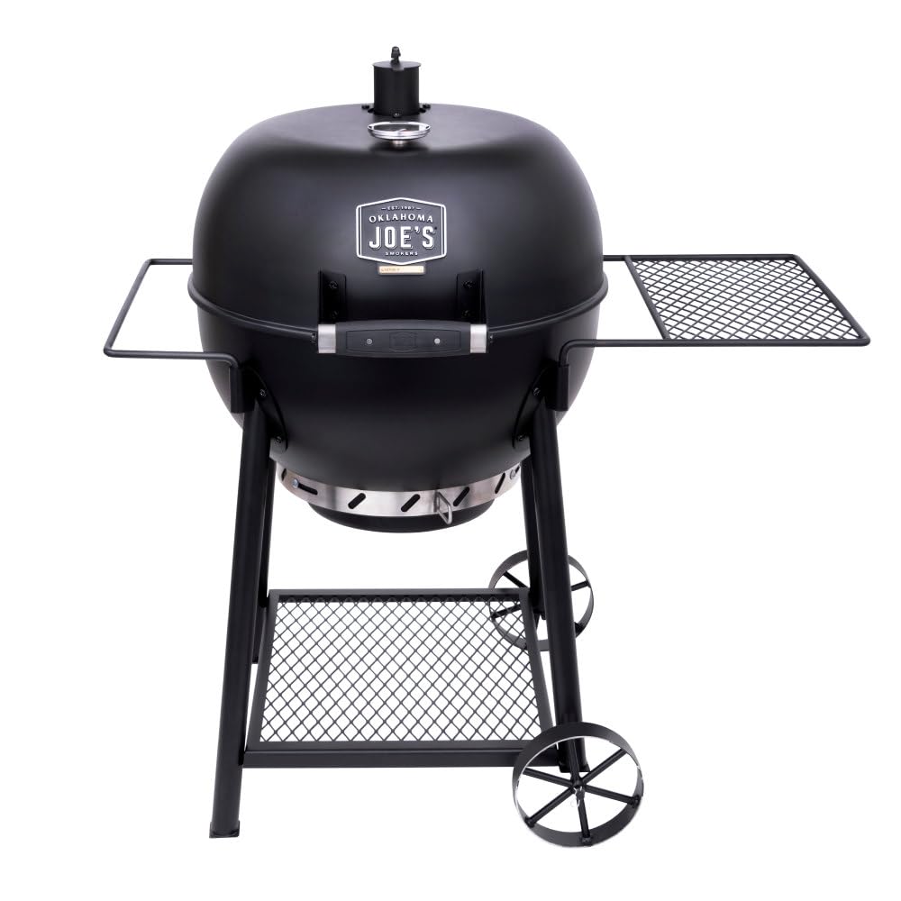 Oklahoma Joe's Blackjack kettle grill assembly left view for backyard cooking