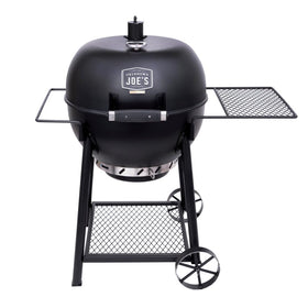 Oklahoma Joe's Blackjack kettle grill assembly left view for backyard cooking