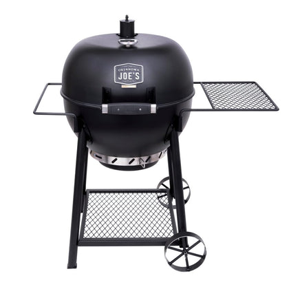 Oklahoma Joe's Blackjack kettle grill assembly left view for backyard cooking