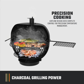 Oklahoma Joe's Blackjack porcelain-coated fire bowl emphasizes rust resistance