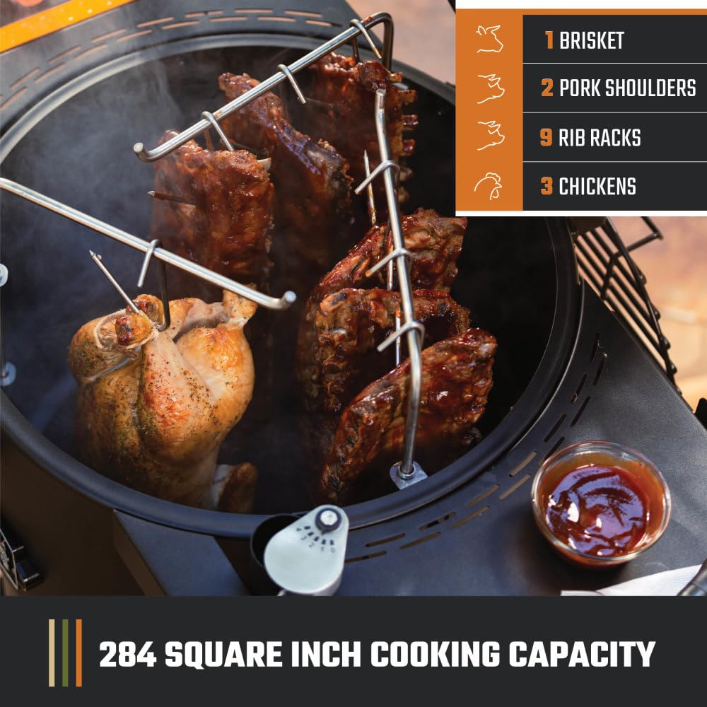 Oklahoma Joe's Bronco cooking area with 284 sq in of versatile space
