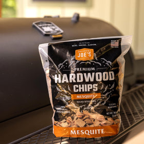 Made in America seal with Oklahoma Joe's Mesquite wood chips