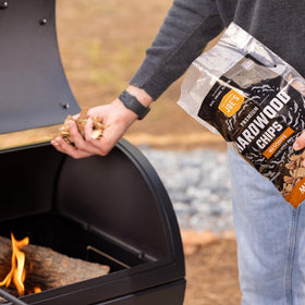 Oklahoma Joe's Mesquite wood chips used with a cocktail smoker box for smoky drinks