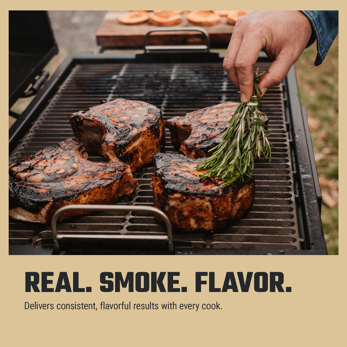 Oklahoma Joe's Mesquite wood chunks deliver clean, consistent smoke in your smoker.