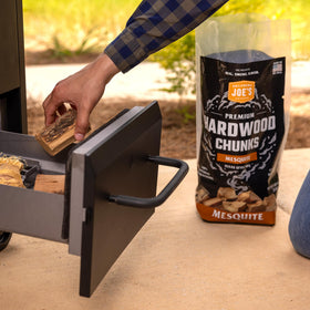 Oklahoma Joe's Mesquite wood chunks pair with Highland Offset for rich flavors.