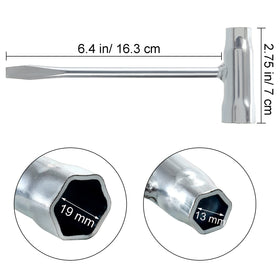 Okllen T-wrench with 13mm and 19mm sockets for quick tightening