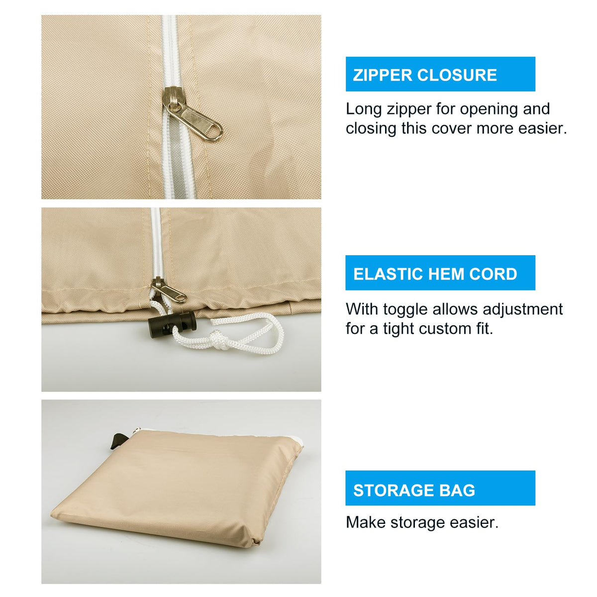 OKPOW cover fits 9–14 ft market and cantilever umbrellas with a snug secure fit