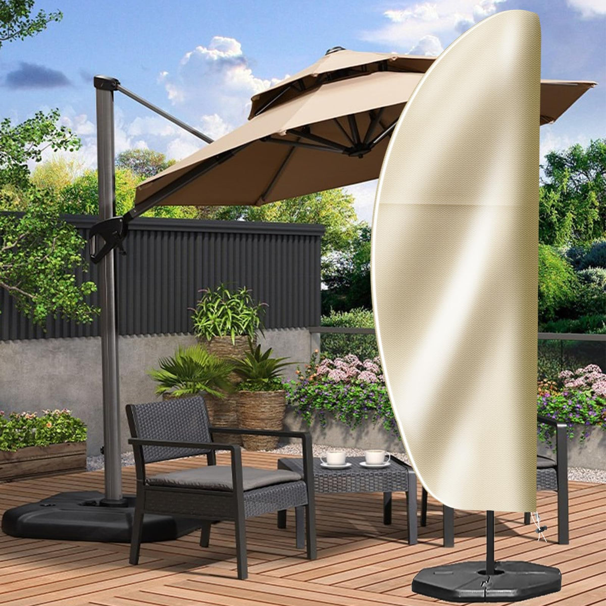 OKPOW drawstring bottom secures the base and prevents movement in wind