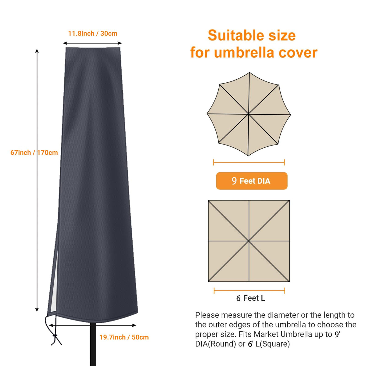 OKPOW long zipper allows easy installation and removal.