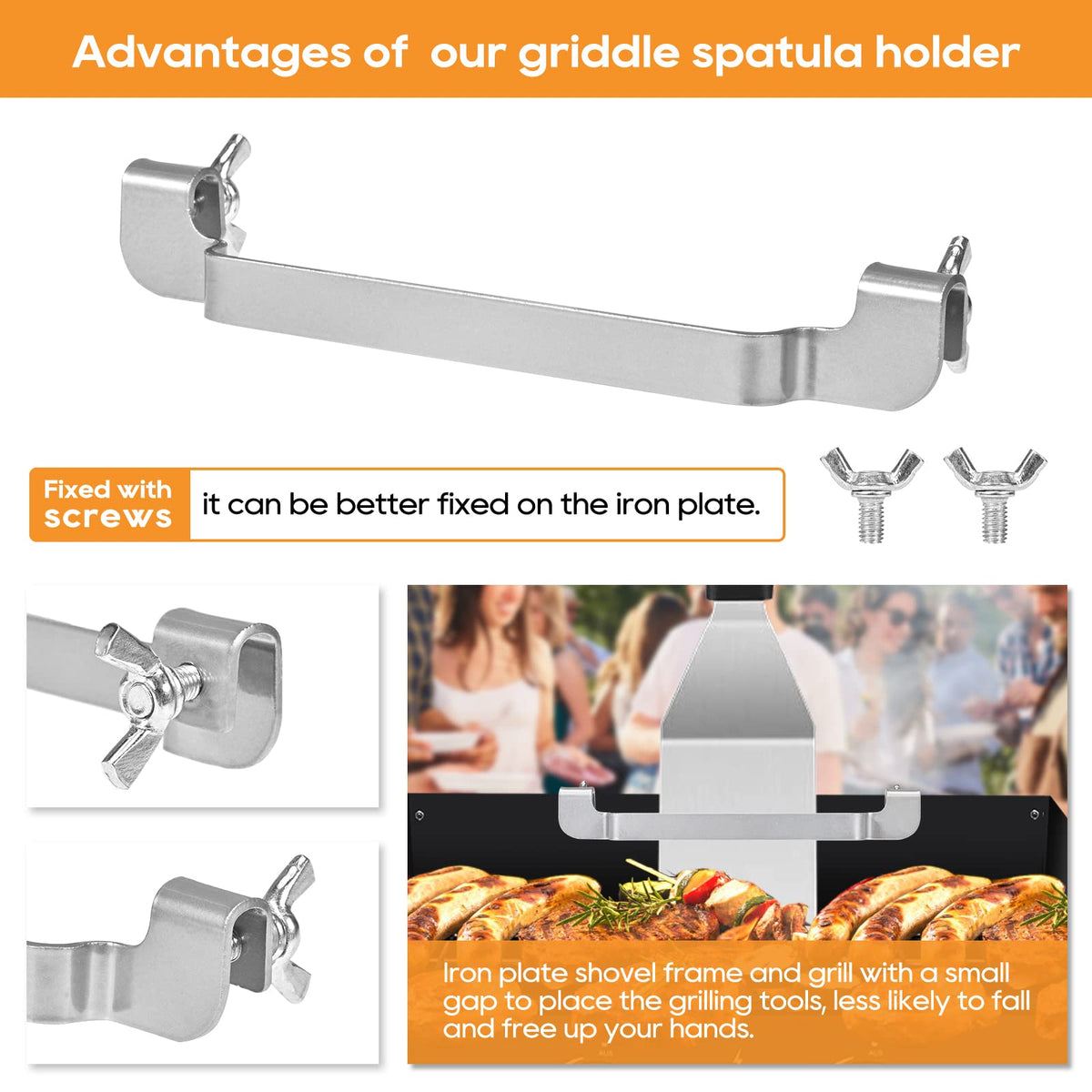 Olaismln dual-holder for flat-top grills fits two tool racks