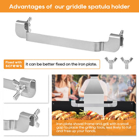 Olaismln dual-holder for flat-top grills fits two tool racks