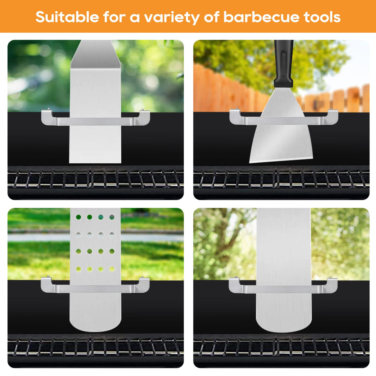 Olaismln griddle tools neatly organized on holder improve workspace efficiency