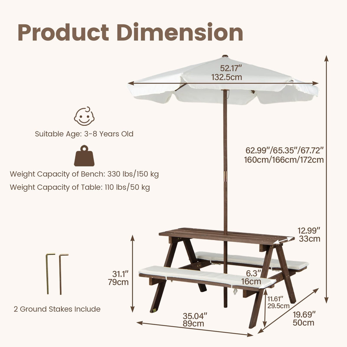 Olakids table usable indoors or outdoors for crafts and meals.