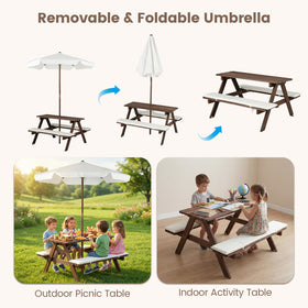 Olakids sturdy wood-frame picnic table for durable outdoor use.