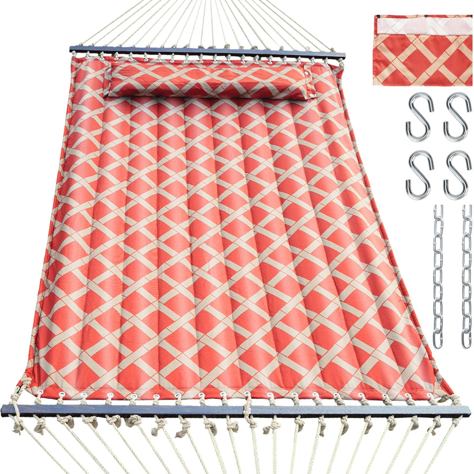 OLALACOZY 13 ft hammock in Tuscan lattice design for backyard relaxation.