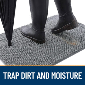 OLANLY absorbent entryway mat soaks moisture and dirt from shoes.