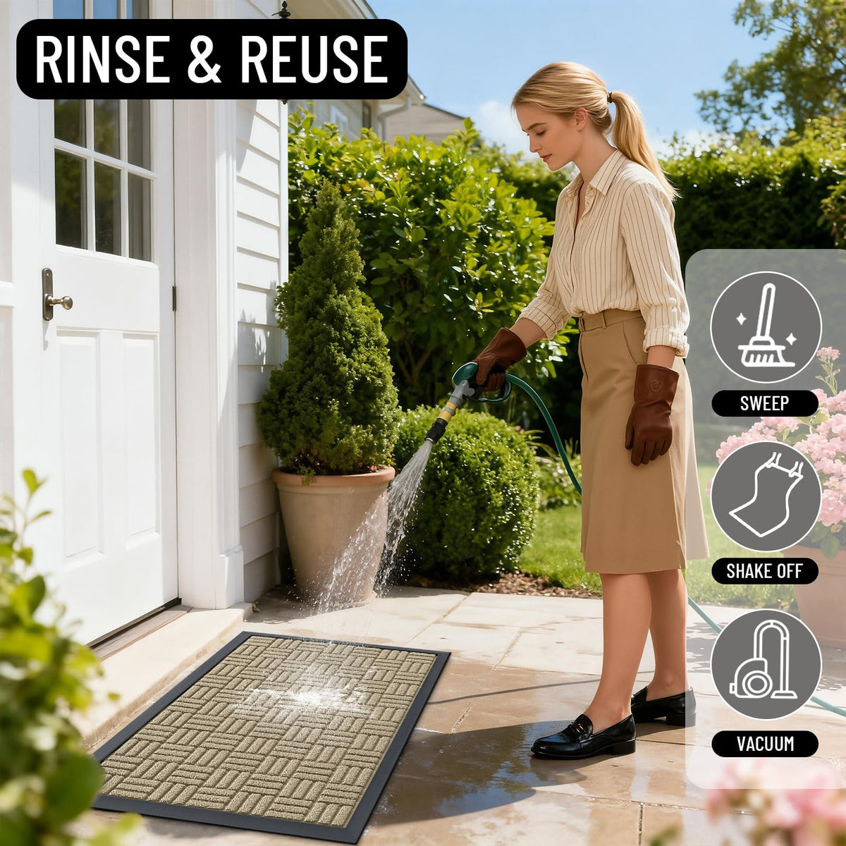 OLANLY all-weather entryway mat for indoor and outdoor use.
