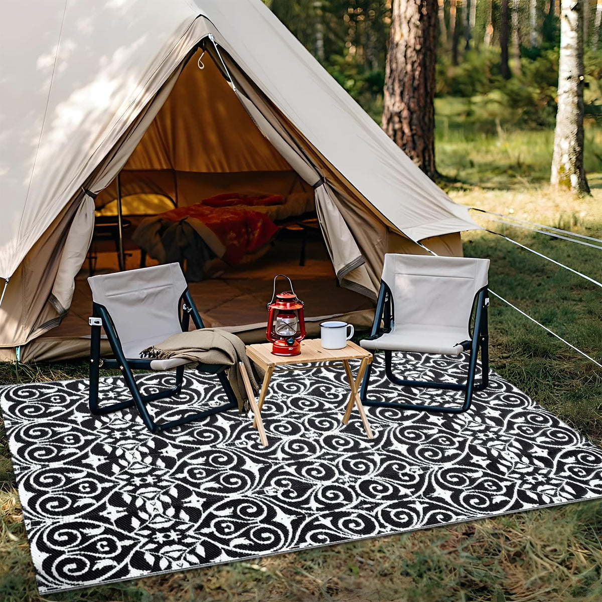 OLANLY backyard rug suitable for multi-use outdoor spaces.