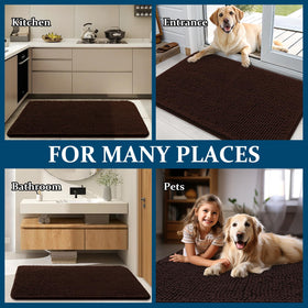 OLANLY brown entry mat style complements entryways while hiding stains