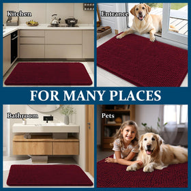 OLANLY burgundy door mat adds warm entryway accent