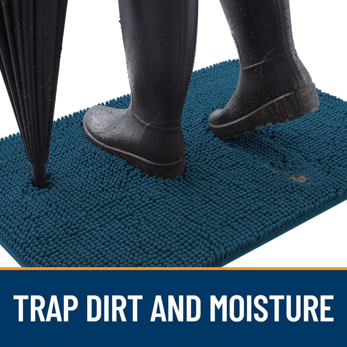 OLANLY chenille mat offers quick-dry, plush feel under paws and feet.