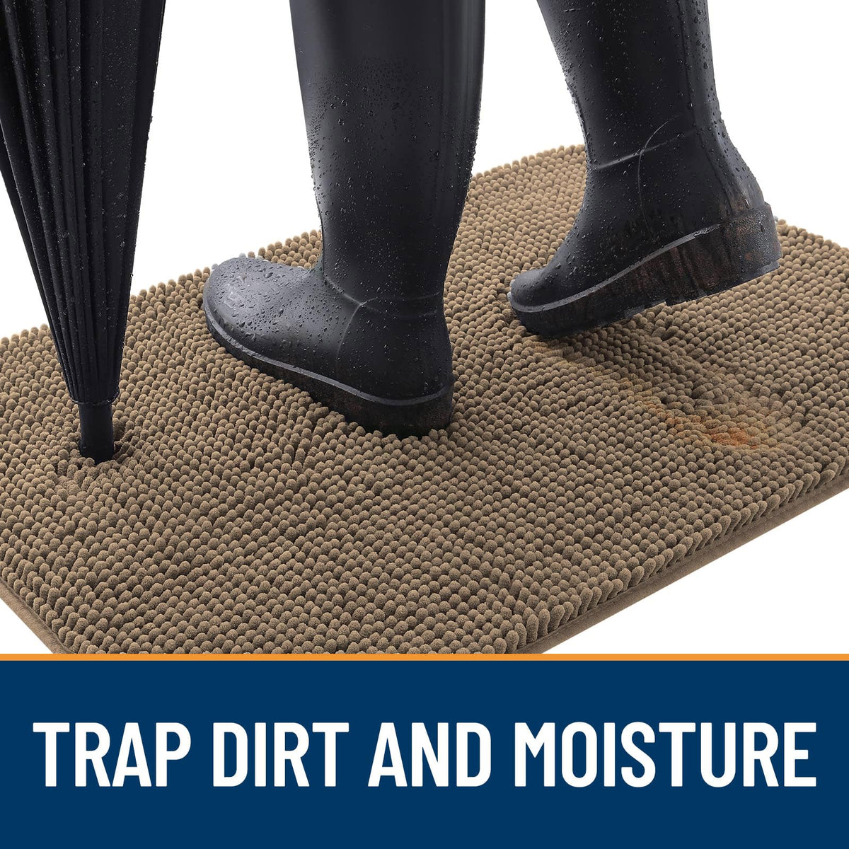 OLANLY chenille dog mat absorbs dirt and moisture for quick entryway wiping