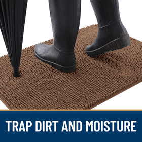 OLANLY chenille dog mat absorbs moisture to keep entrances clean