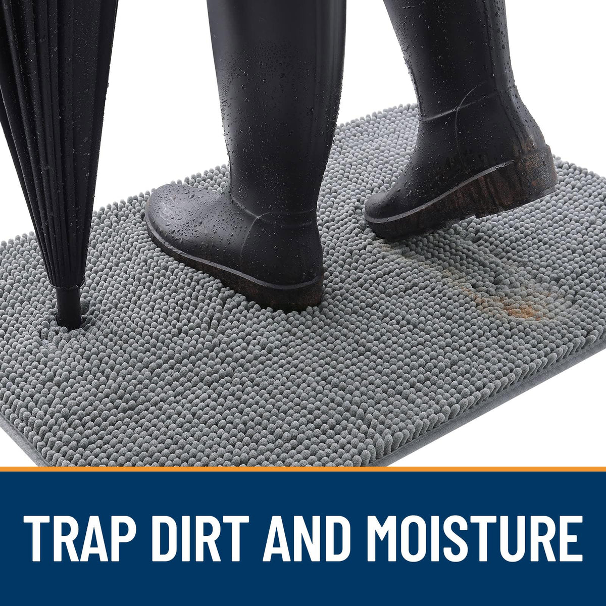 OLANLY chenille dog mat feels plush and dries damp paws quickly.
