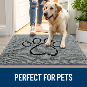OLANLY chenille soft pile provides warmth for pets after baths