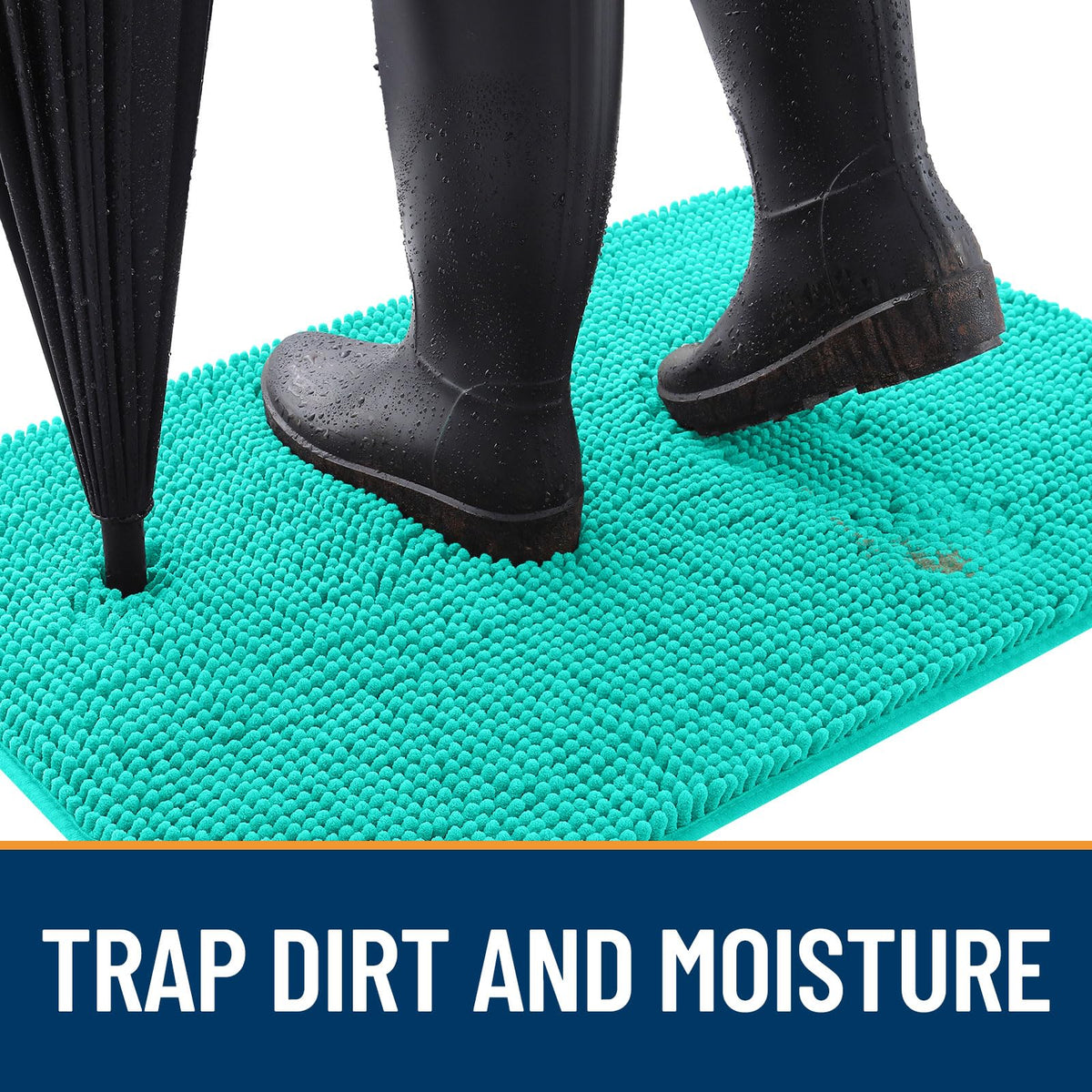 OLANLY chenille soft-pile mat provides cozy doorway comfort
