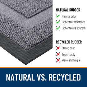 OLANLY low-profile doormat fits under most doors for easy placement.