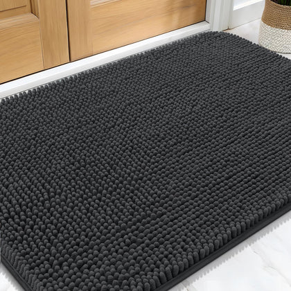OLANLY Dog Door Mat 34x21 captures mud and absorbs moisture for cleaner entryways.