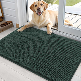 OLANLY dog door mat 36x24 captures muddy paws at the entry