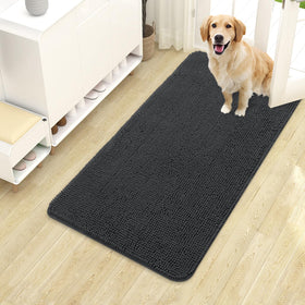 OLANLY dog door mat absorbs moisture and dirt at the entry, keeping floors cleaner.