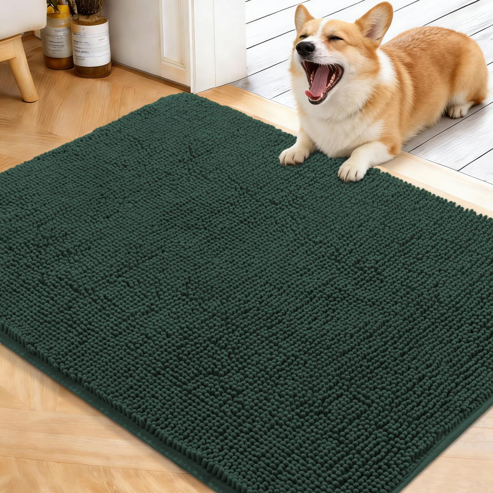 OLANLY dog door mat 40x32 captures muddy paws and entryway use