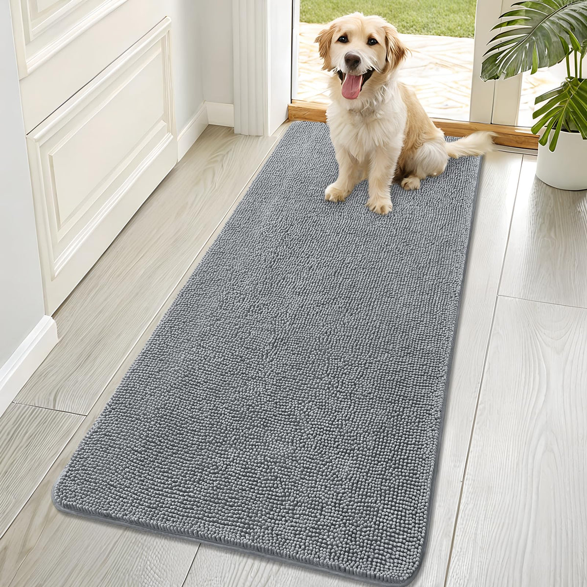 OLANLY dog door mat 70x32 absorbs moisture and dirt for a cleaner entry