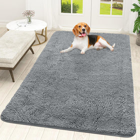 OLANLY dog door mat absorbs moisture and dirt at the doorway.