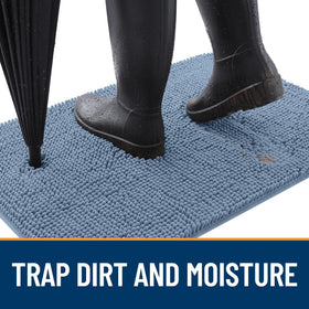 OLANLY absorb-moisture mat traps water and dirt at the door.