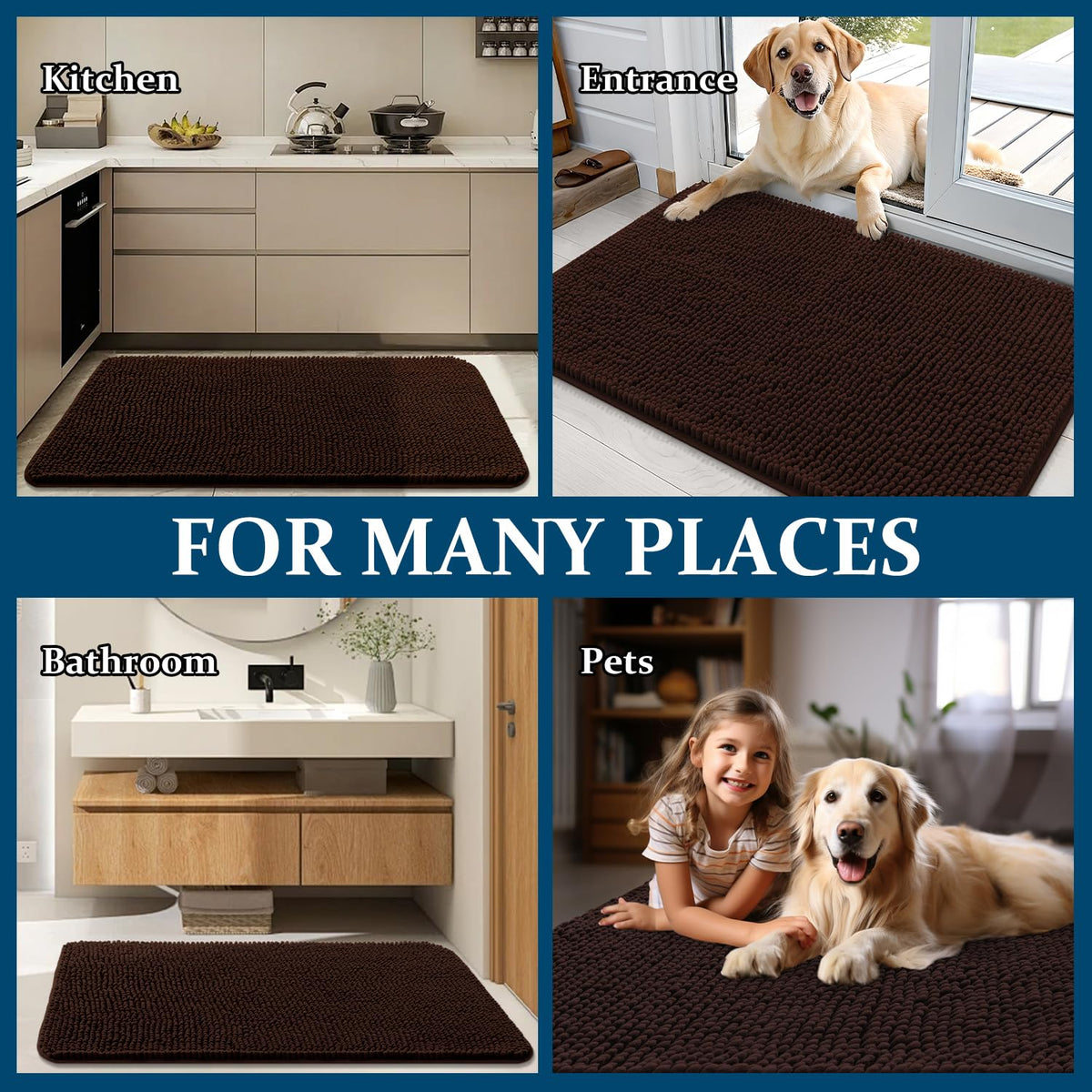 OLANLY door mat helps keep floors clean after baths or outdoor play.