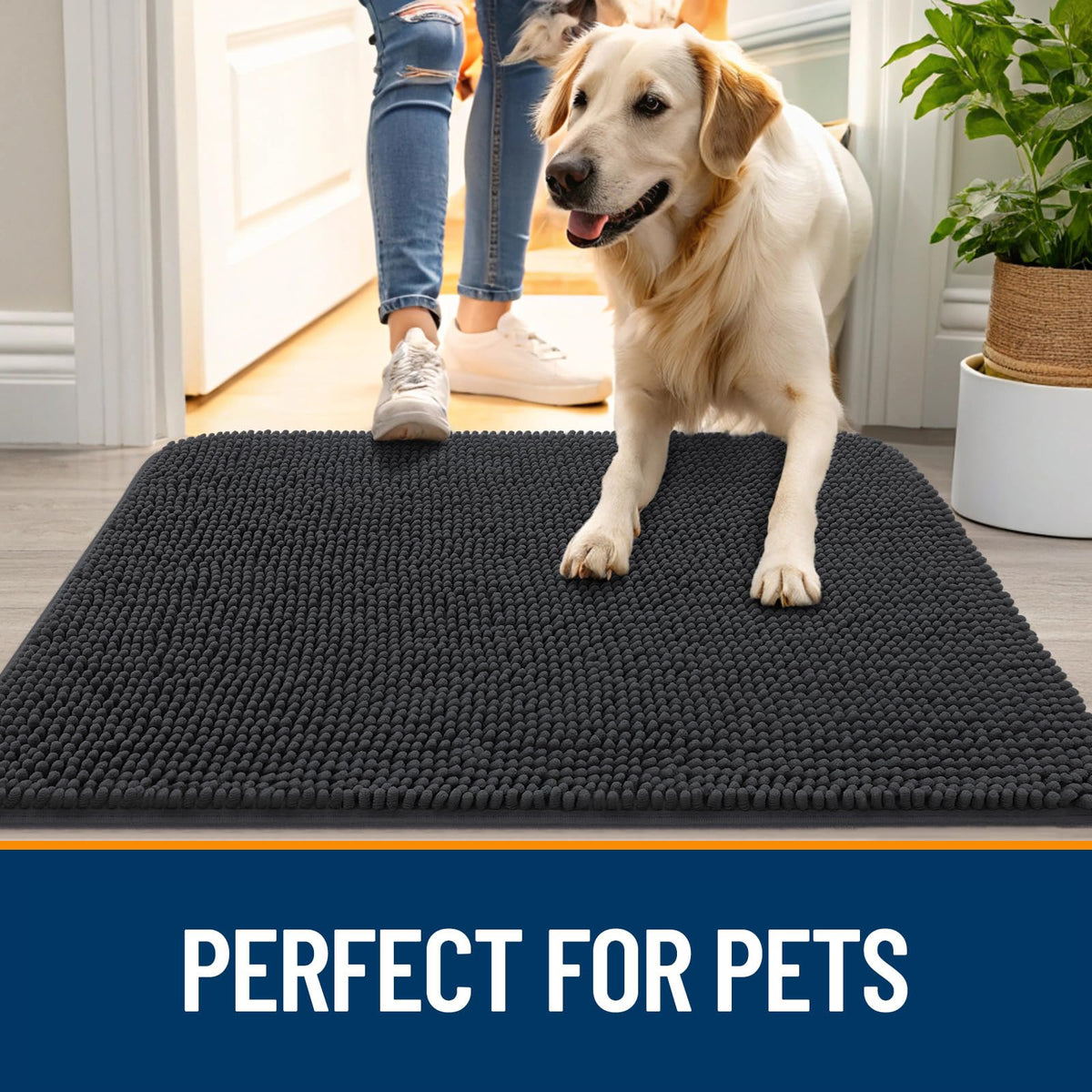 OLANLY indoor-outdoor mat suits entryways, crates, and car rides