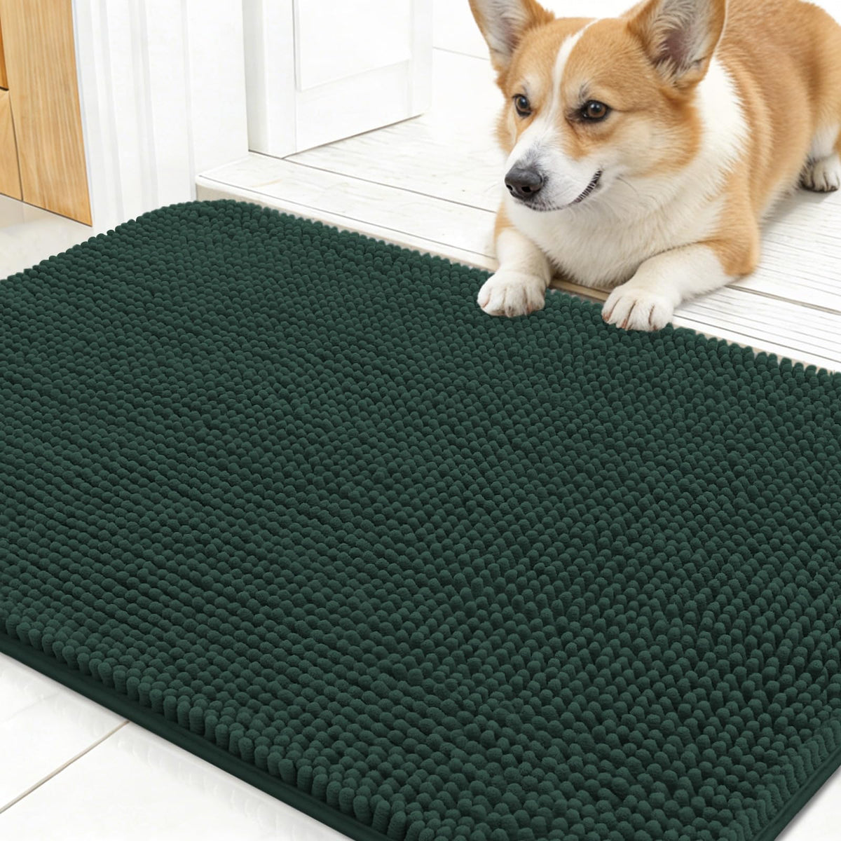 OLANLY dog door mat muddy-paws-24x16 keeps entry dry and dirt-free