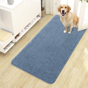 OLANLY dog door mat with muddy paws focus absorbs moisture to keep entryways dry