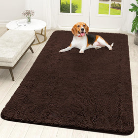 OLANLY dog door mat with muddy paws absorbing moisture at the entry