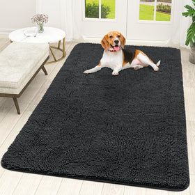 OLANLY dog door mat for muddy paws – absorbs moisture to keep floors dry.