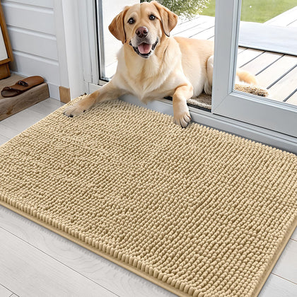OLANLY dog door mat with soft chenille for a cozy entryway