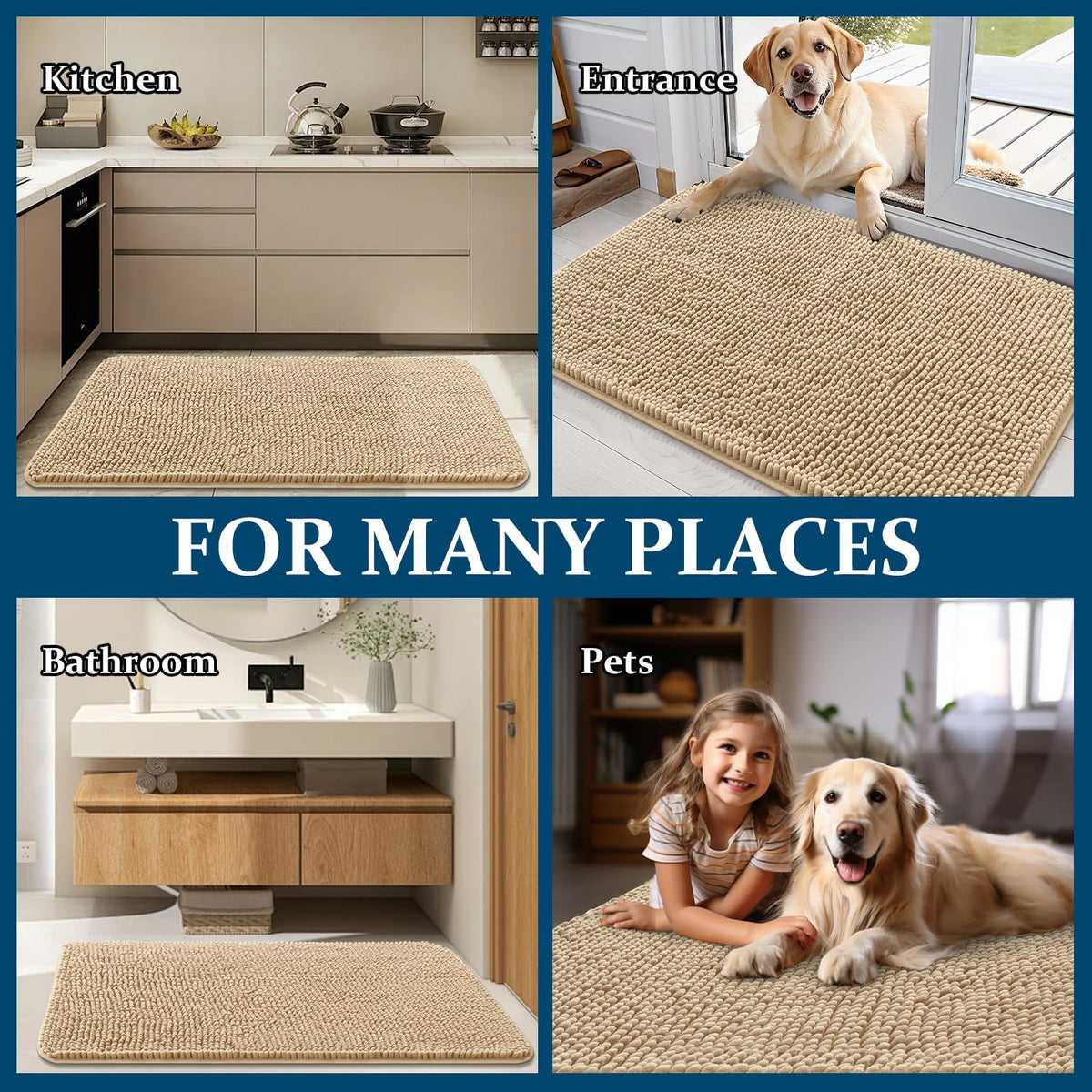 OLANLY suitable under bowls and after baths to reduce mess