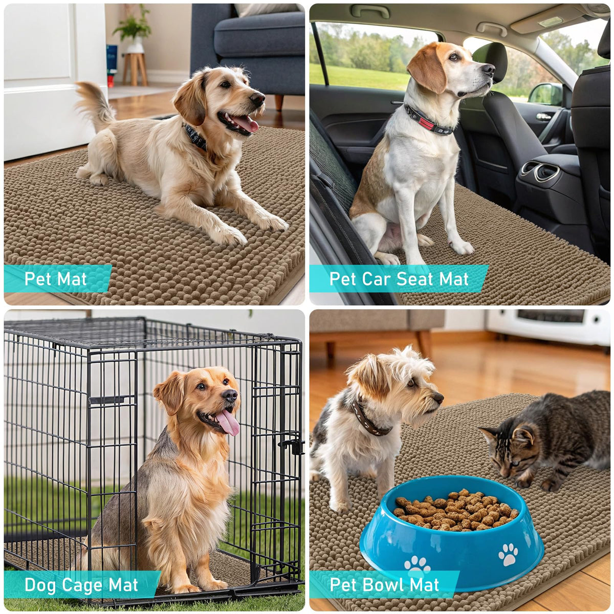 OLANLY dog mat for indoor-outdoor use, versatile across spaces