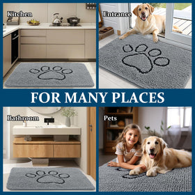 OLANLY dog mat under bowls catches drips and protects floors