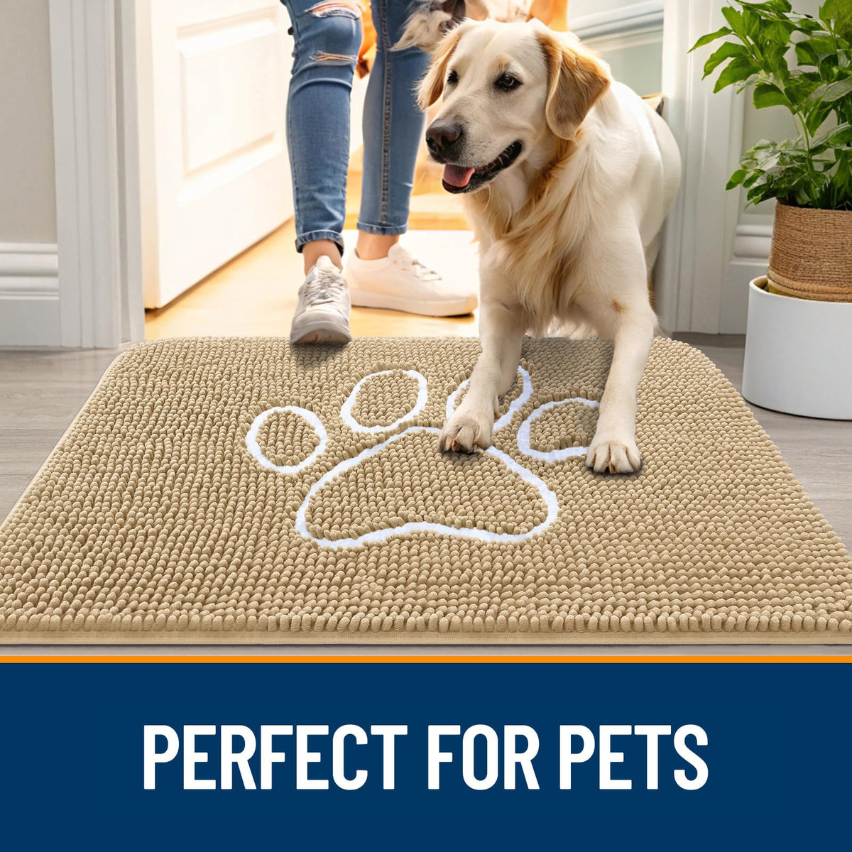 OLANLY dog mat under food bowls prevents mess at meals