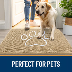 OLANLY dog mat under food bowls prevents mess at meals